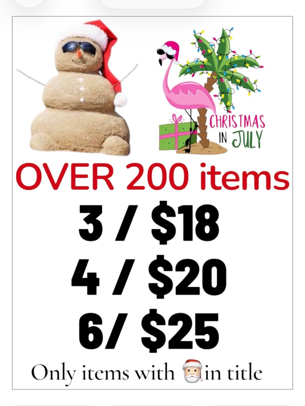 🎅🏻 Bundle sale!  All items with the Santa  are 3/$18 4/$20 or 6/$25 must bundle
